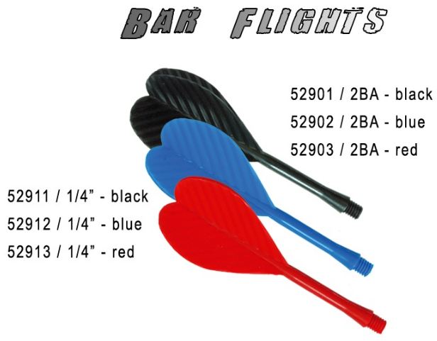Bull´s Bar Flights letky na hospodské šipky černé úzký závit 2BA 52902