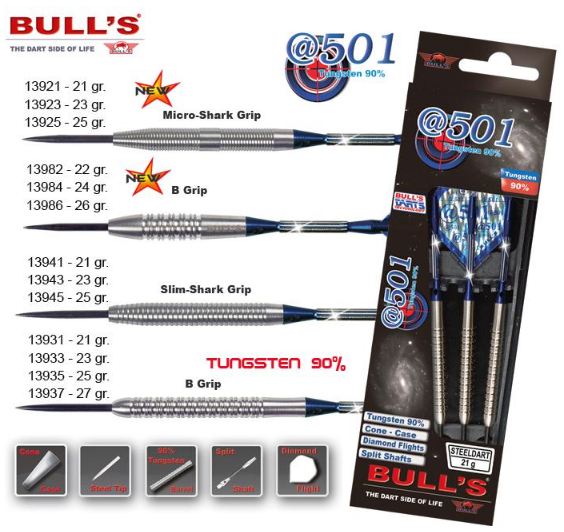 Bull´s Šipky Steel @501 B Grip 21gr. 13931