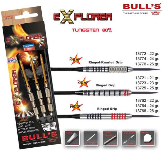 Bull´s Šipky Steel Explorer 80% Ringed Grip 24gr. 13764