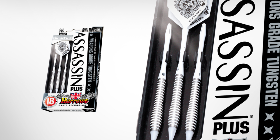 Harrows Šipky Assassin Plus 18gR Style B White