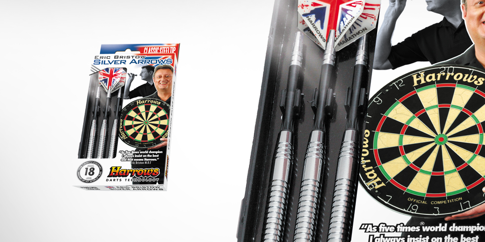 Harrows Šipky Steel Silver Arrows Eric Bristow 18gR