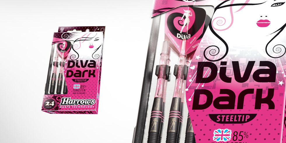 Harrows Šipky Steel Diva Dark 85% 24gR