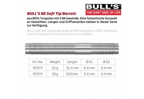 Bull´s Barrels - tělíčka BE 80% wolfram 16gr. 65973