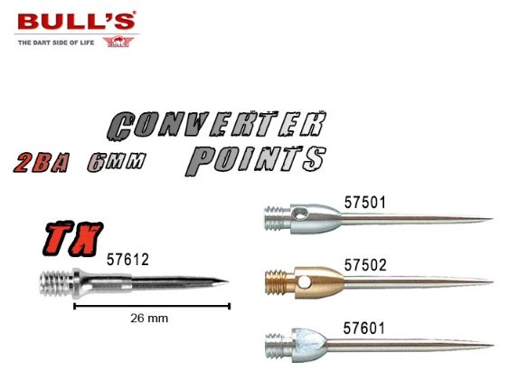 Bull´s Converter Points TX 2BA/6mm - kovové hroty 57612