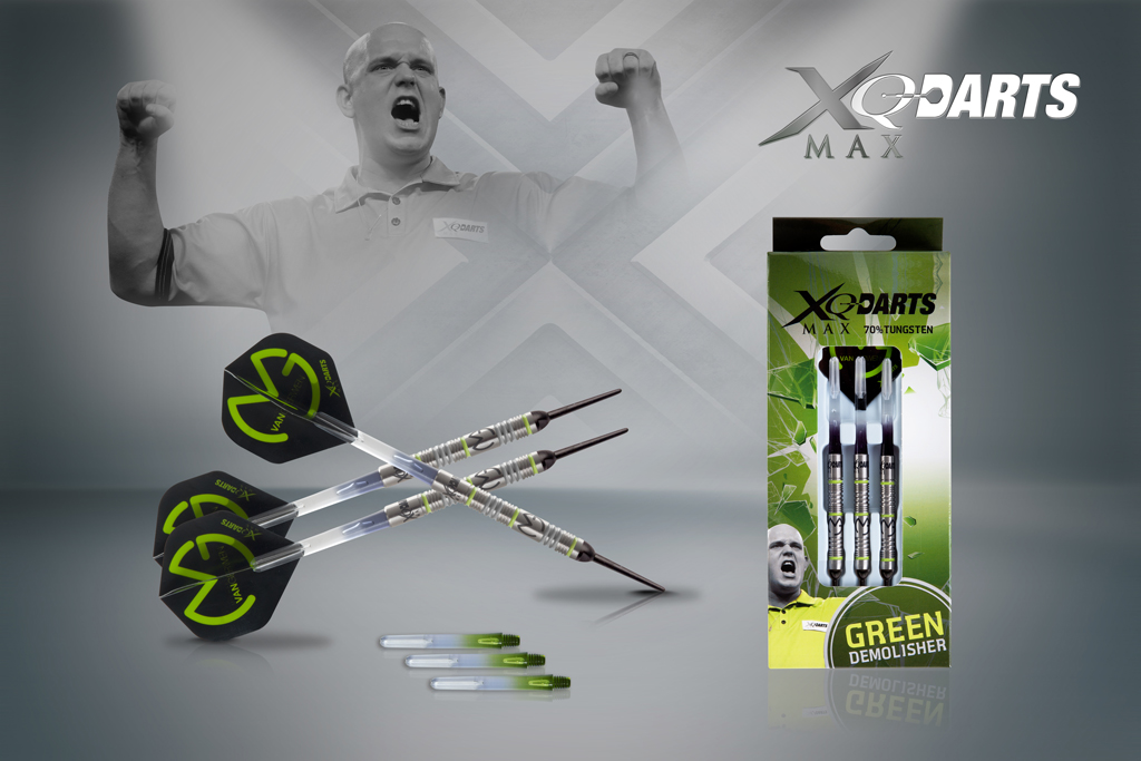 XQMax Šipky softové 70% Tungsten Michael van Gerwen 18gR. - Green Demolisher