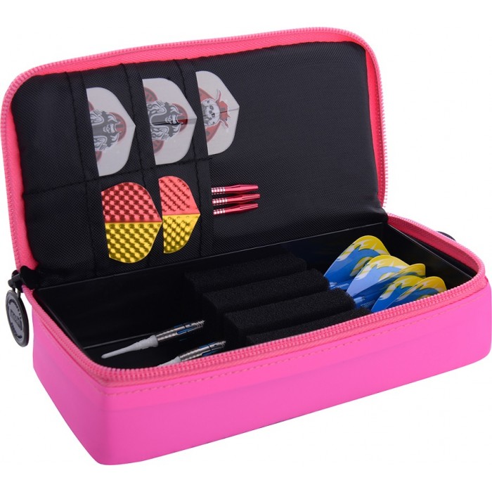 Pouzdro na šipky One80 Large D Box midi růžovo - černé