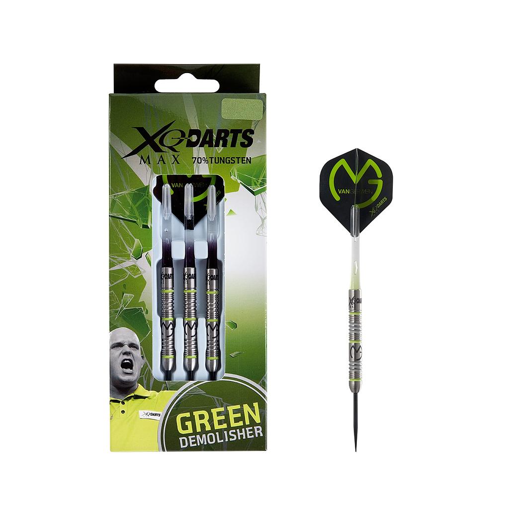XQMax Šipky steelové 70% Tungsten Michael van Gerwen 21gR. - Green Demolisher