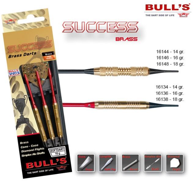 Bull´s Šipky Success Knurled Grip 16gr. 16146