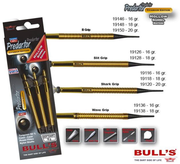 Bull´s Šipky Titanium Predartor B Grip 20gr. 19150
