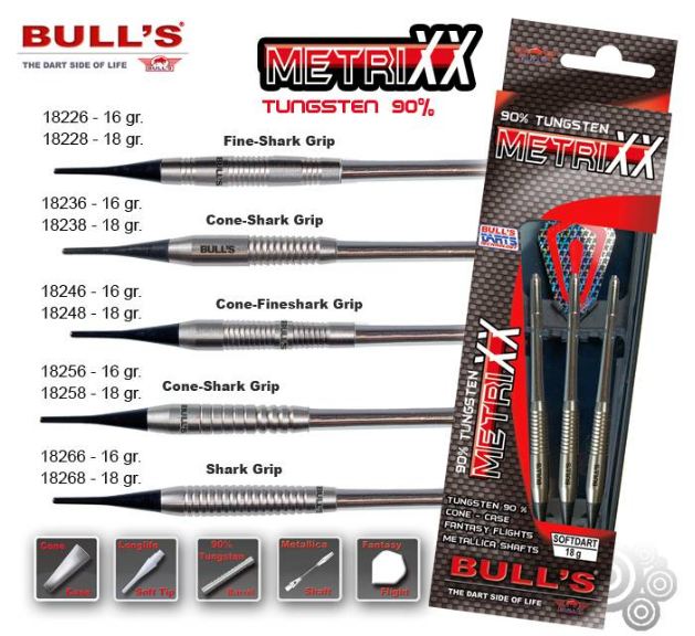 Bull´s Šipky MetriXX Cone-Shark Grip 18gr. 18238