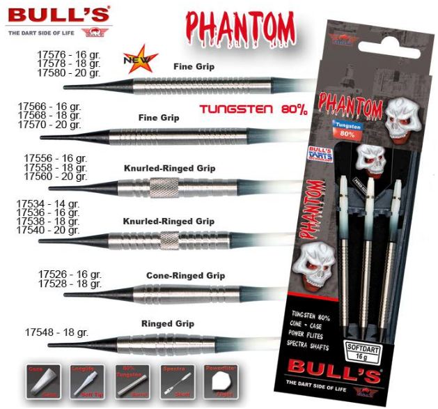 Bull´s Šipky Phantom Fine Grip 20gr. 17570