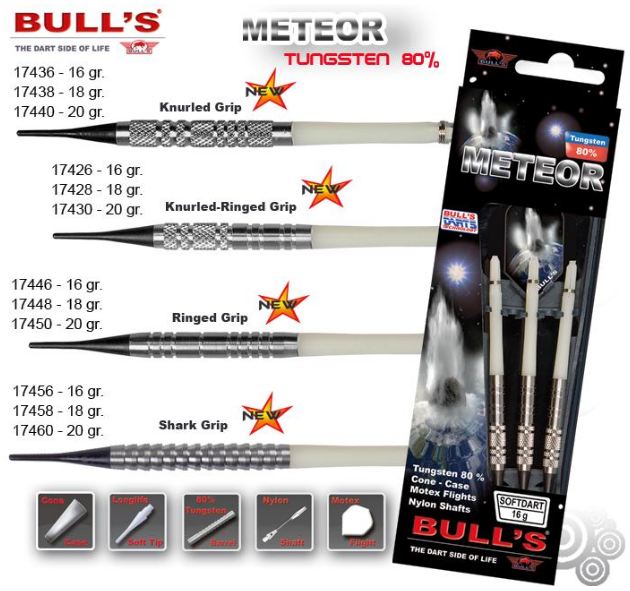 Bull´s Šipky Meteor Shark Grip 16gr. 17456