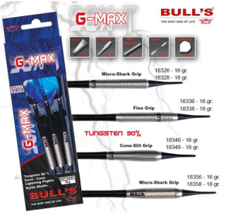 Šipky G-Max Bull´s Micro-Shark Grip 16gr. 18356